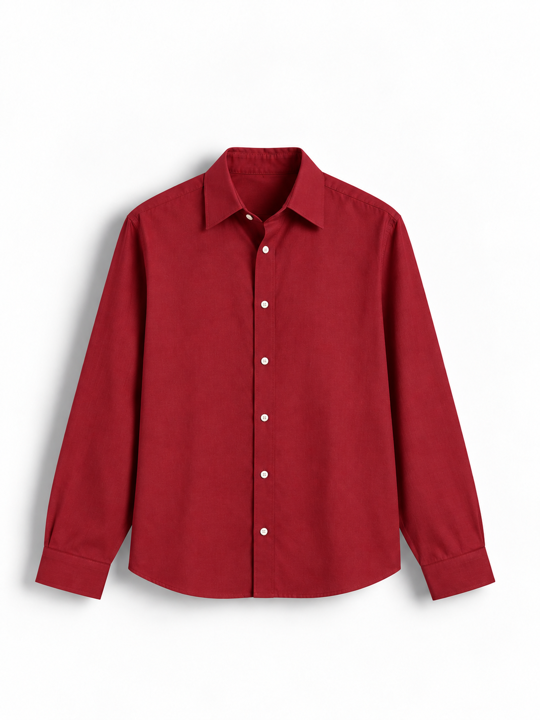 Classic Red Airy Linen Full-Sleeve Shirt