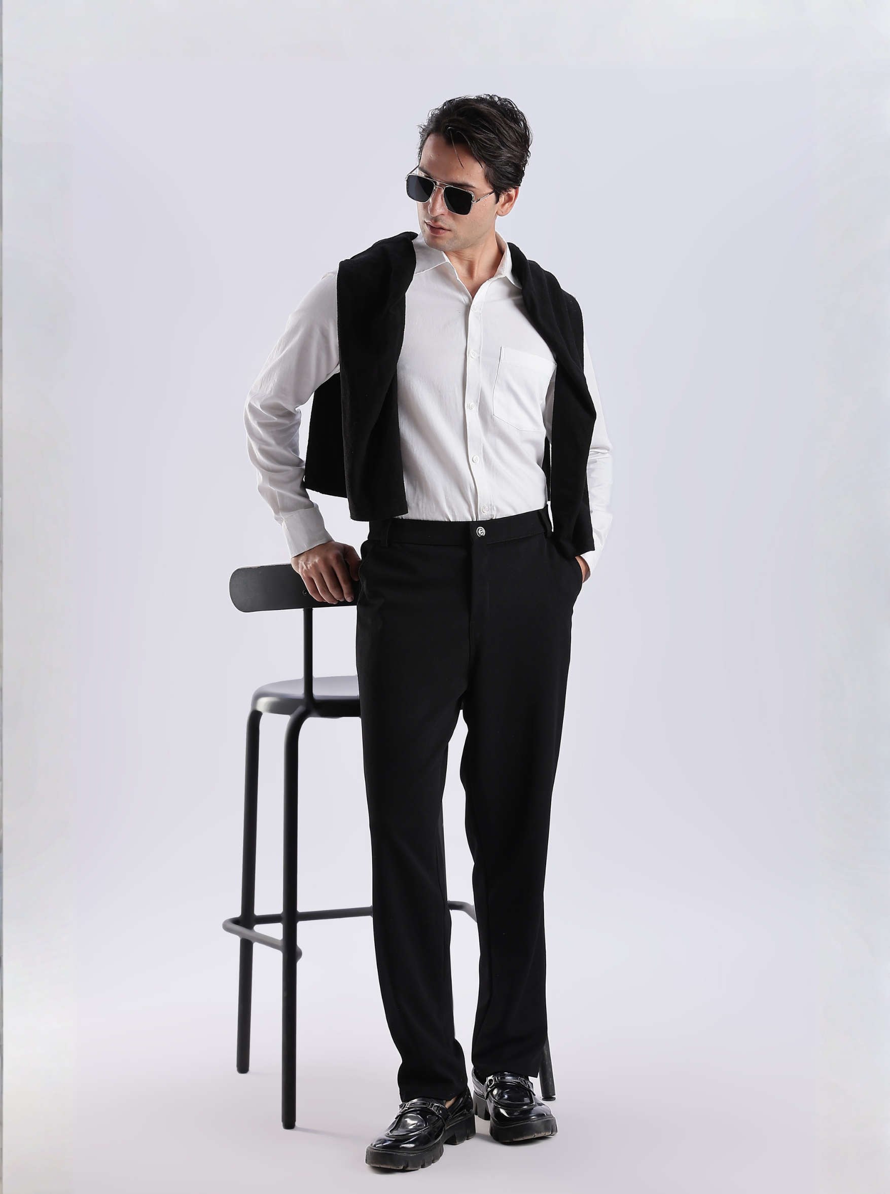 Black Everyday Stretch Pant for Men
