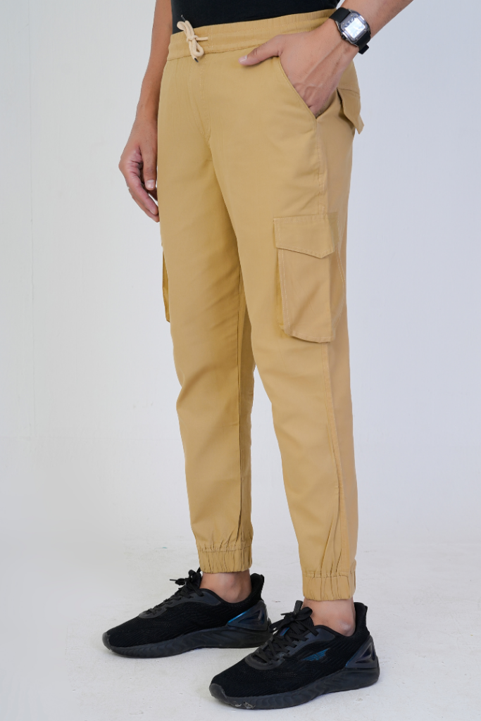 Men's Cotton Cargo Jogger Pants Khaki