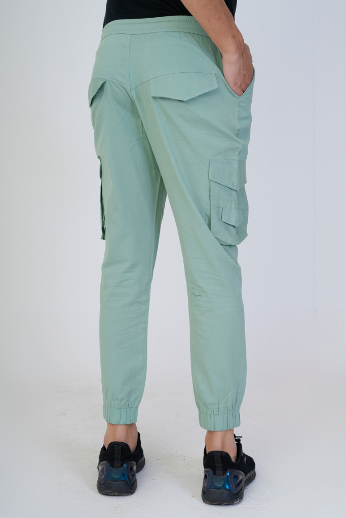 Men's Cotton Cargo Jogger Pants Mint Green