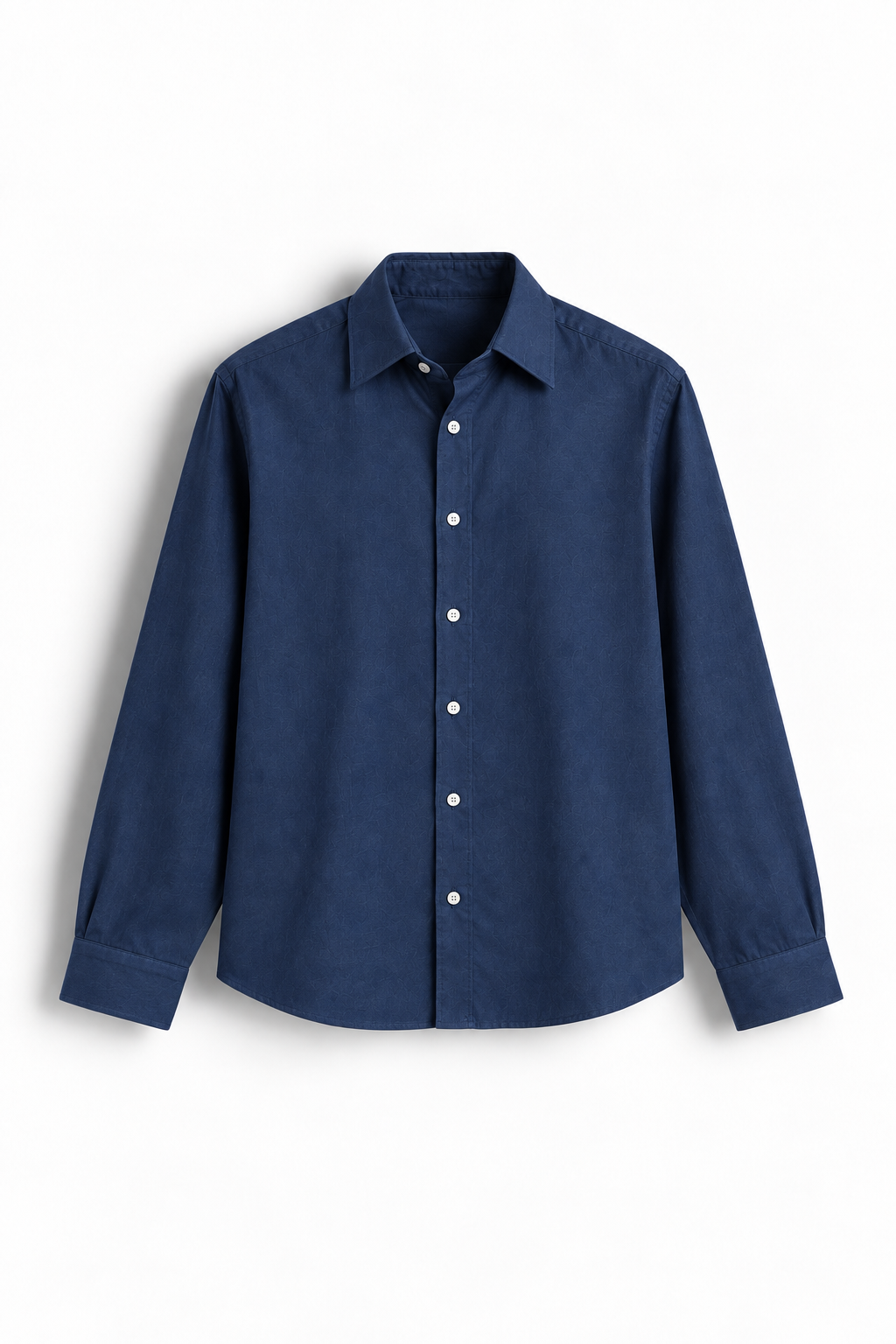 Navy Blue Airy Linen Full-Sleeve Shirt