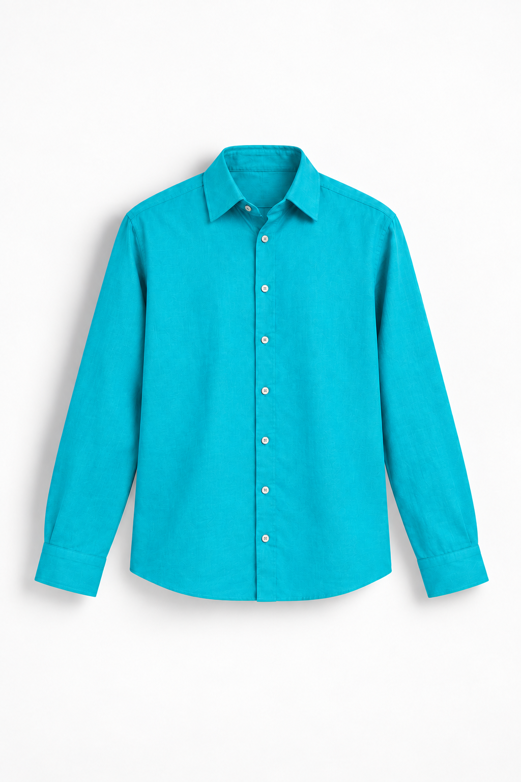 Aqua Blue Airy Linen Full-Sleeve Shirt