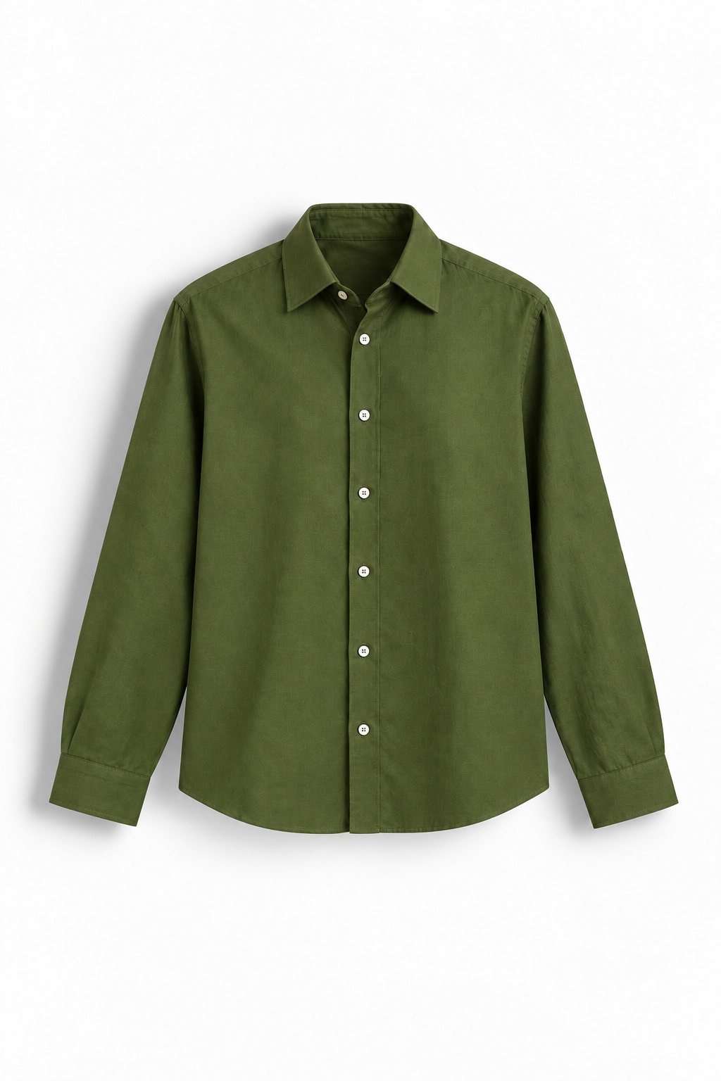 Olive Green Airy Linen Full-Sleeve Shirt