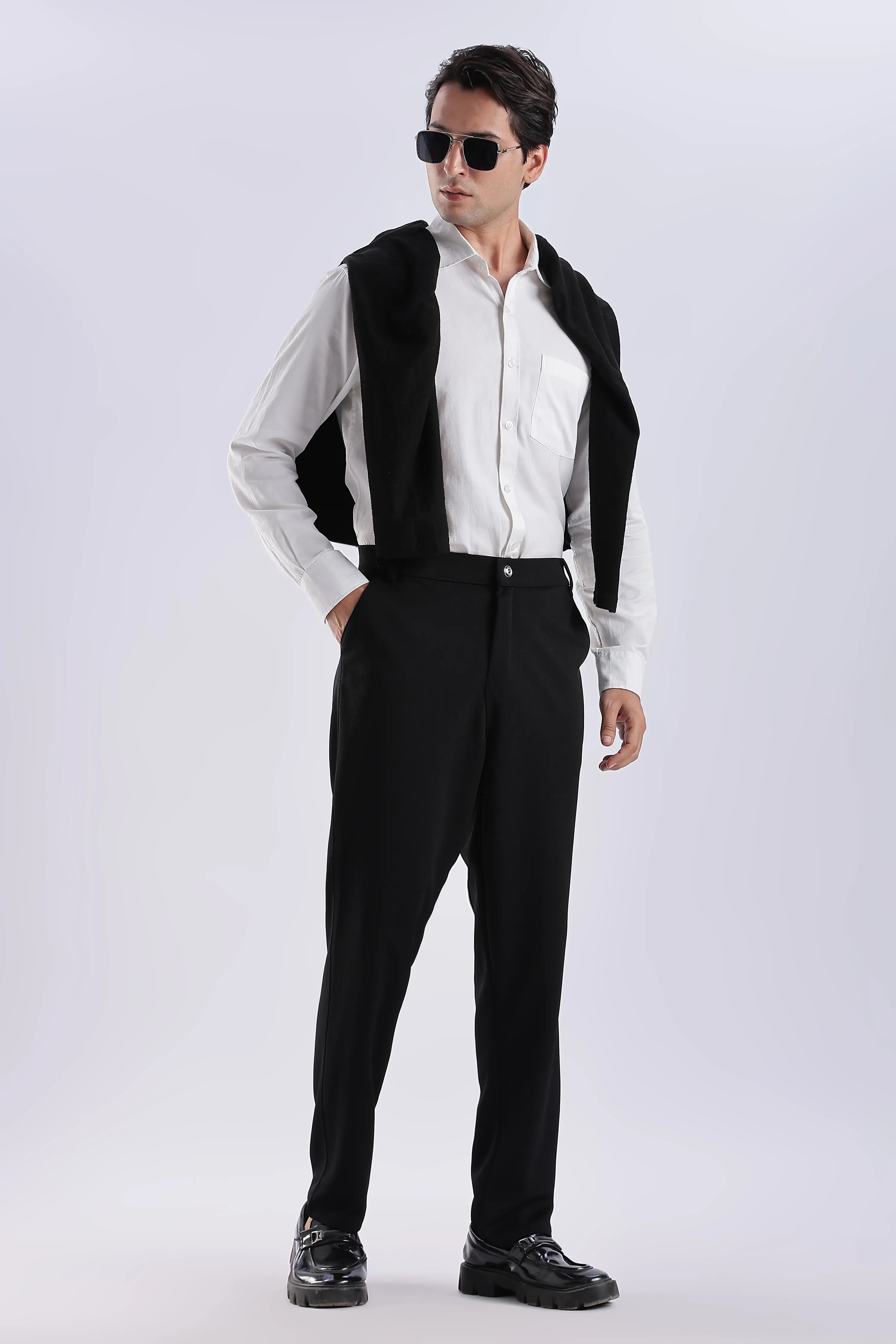 Black And Light Grey Everyday Stretch Pant Combo