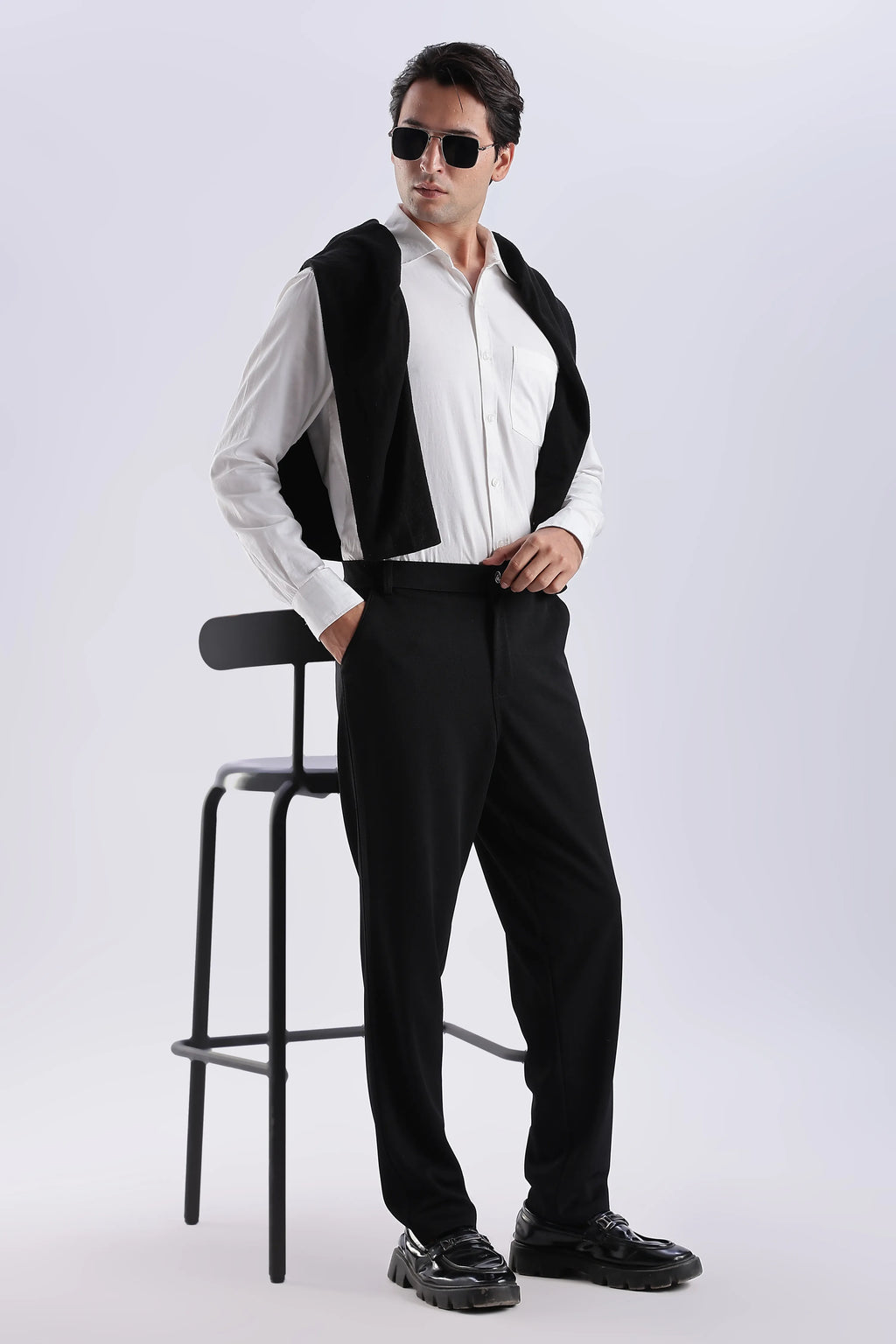 Black And Dark Grey Everyday Stretch Pant Combo