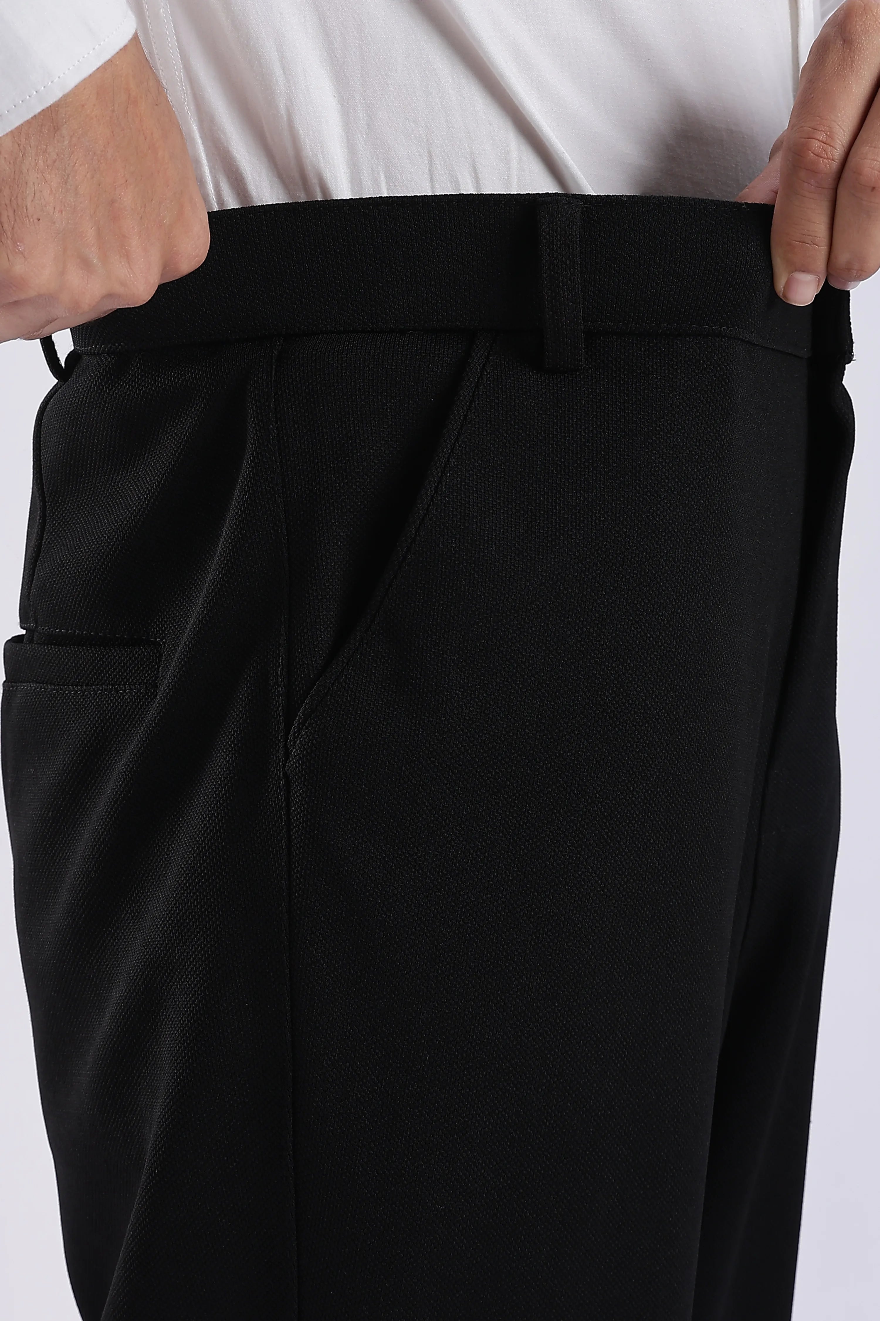 Black And Cream Everyday Stretch Pant Combo for Men