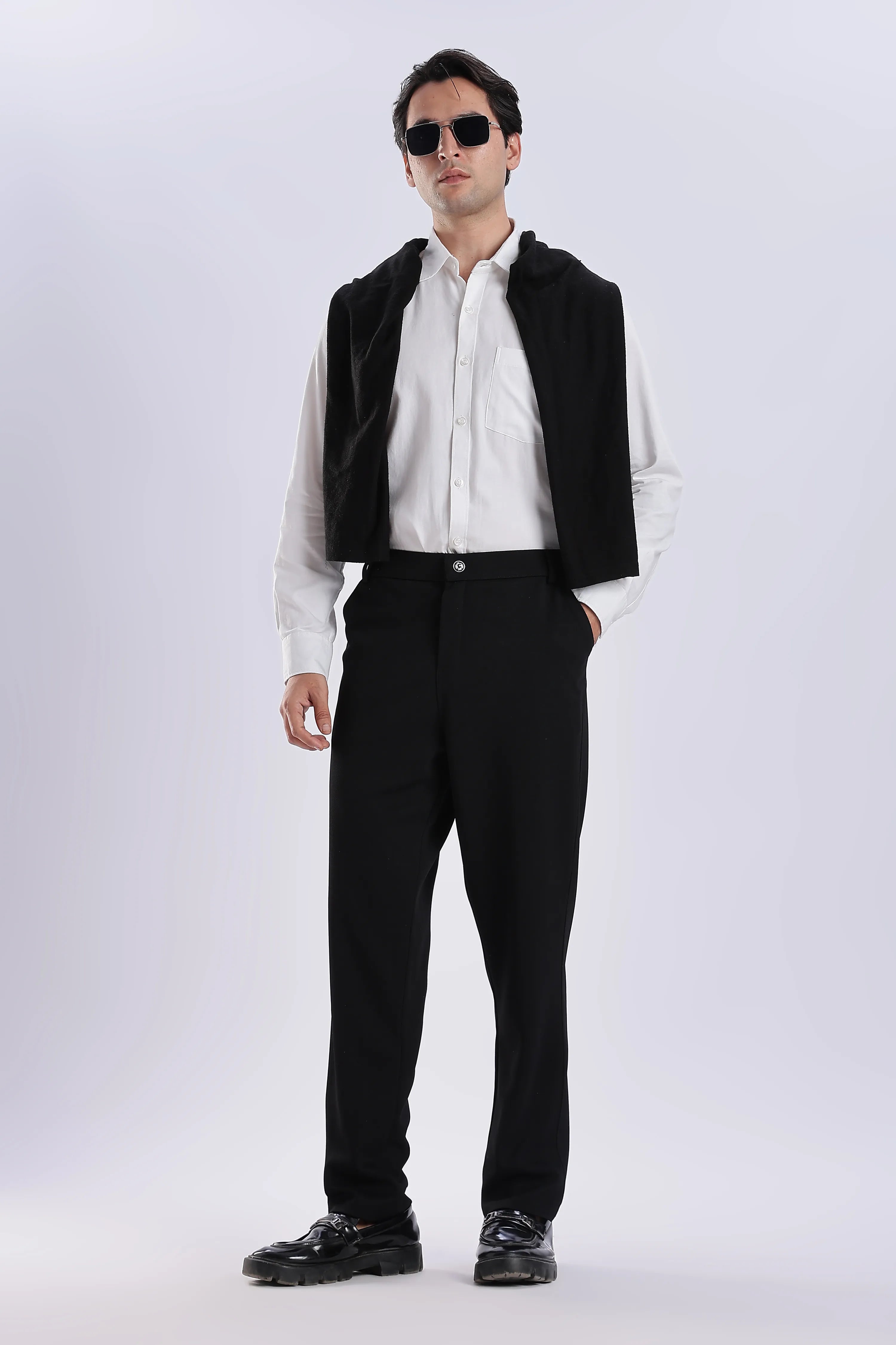Black And Cream Everyday Stretch Pant Combo for Men