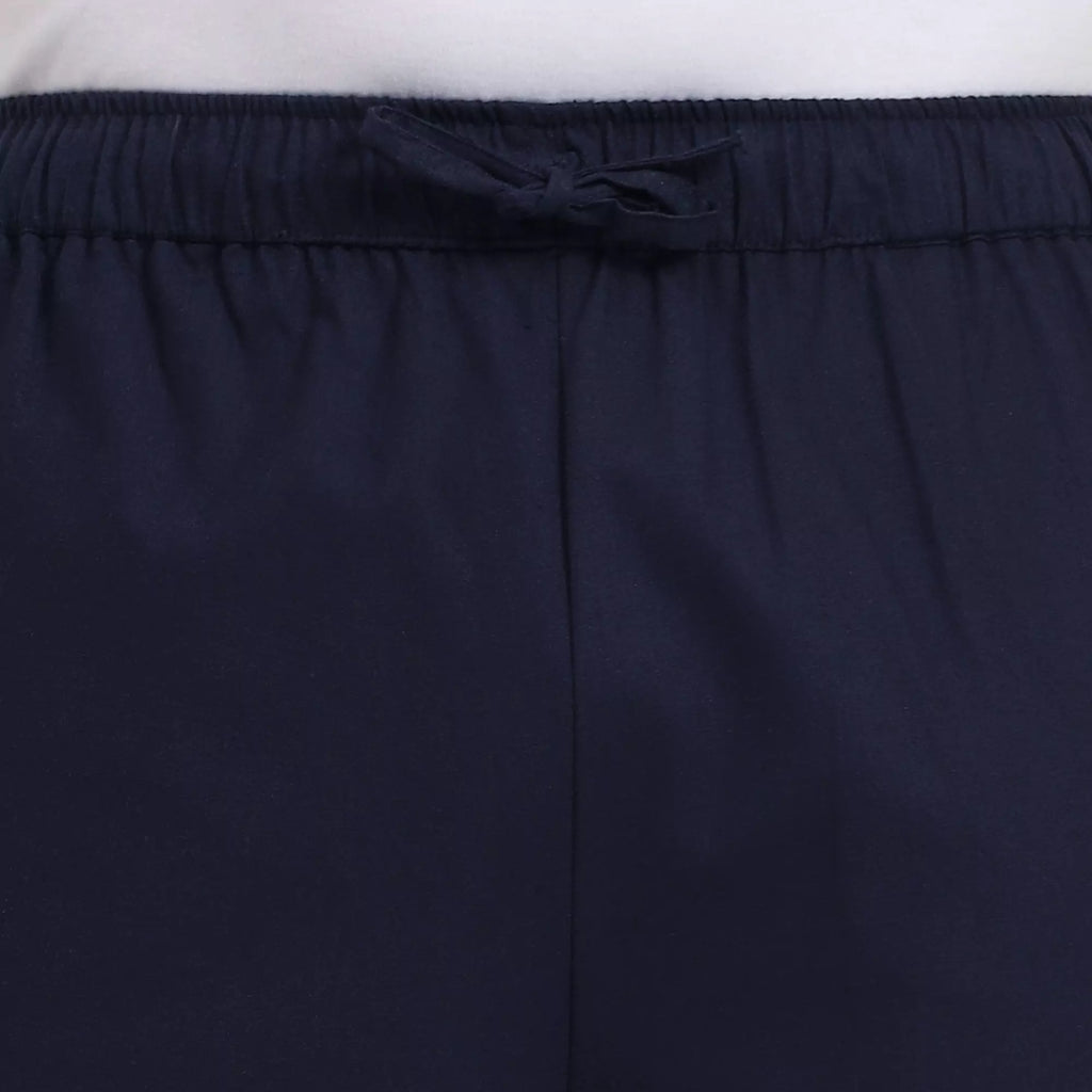 Navy Blue Men's Loose Fit Cotton Pant