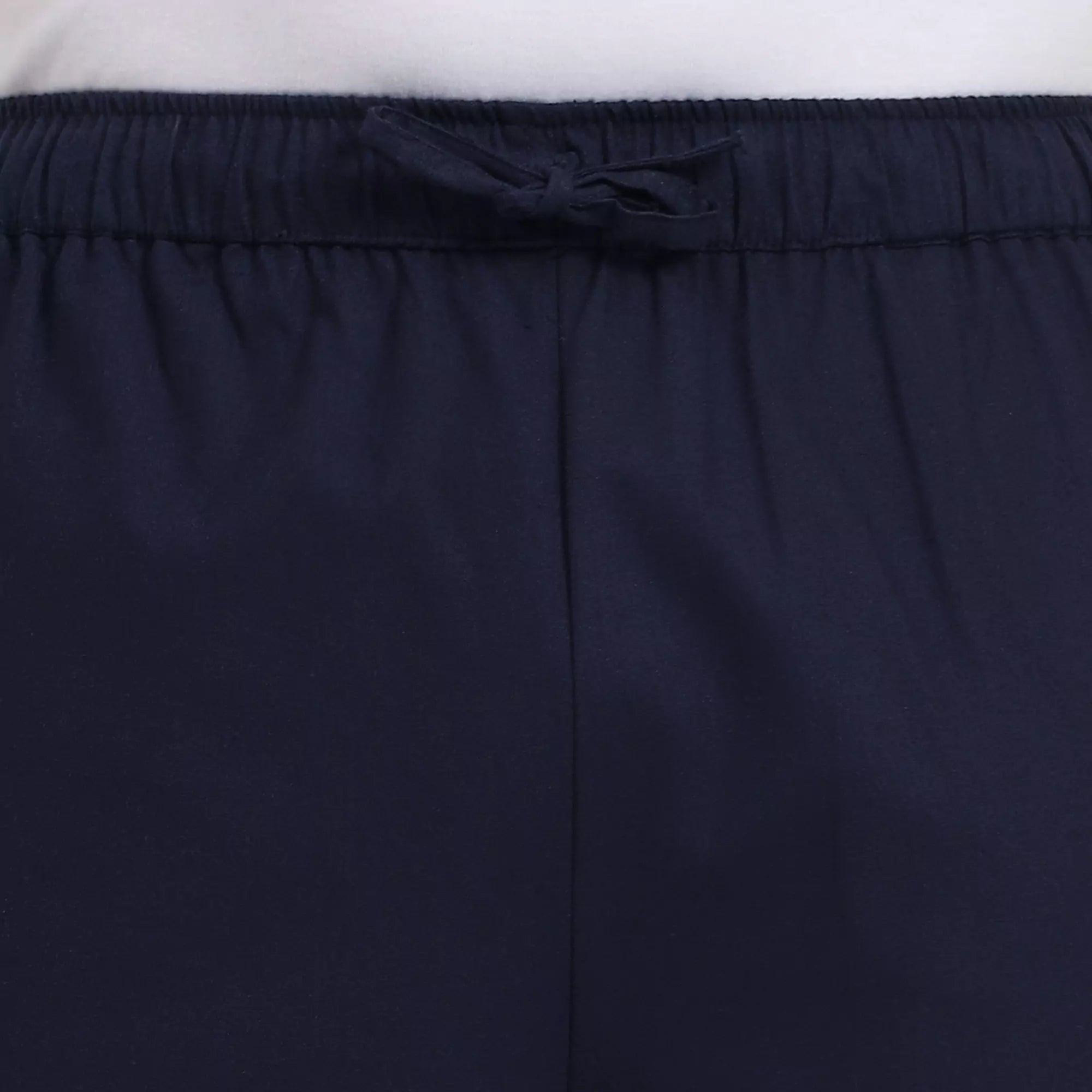 Navy Blue Men's Loose Fit Cotton Pant