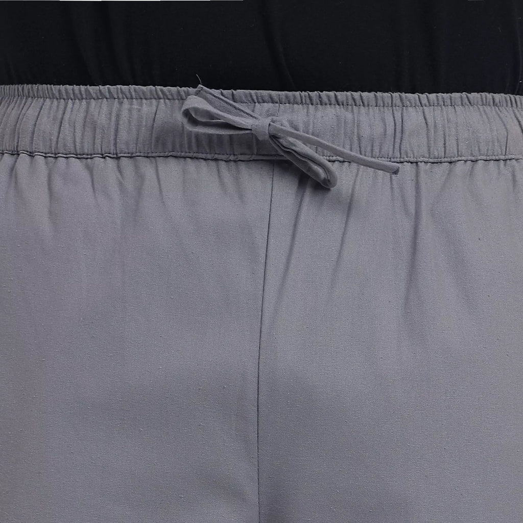 Grey Men's Loose Fit Cotton Pant