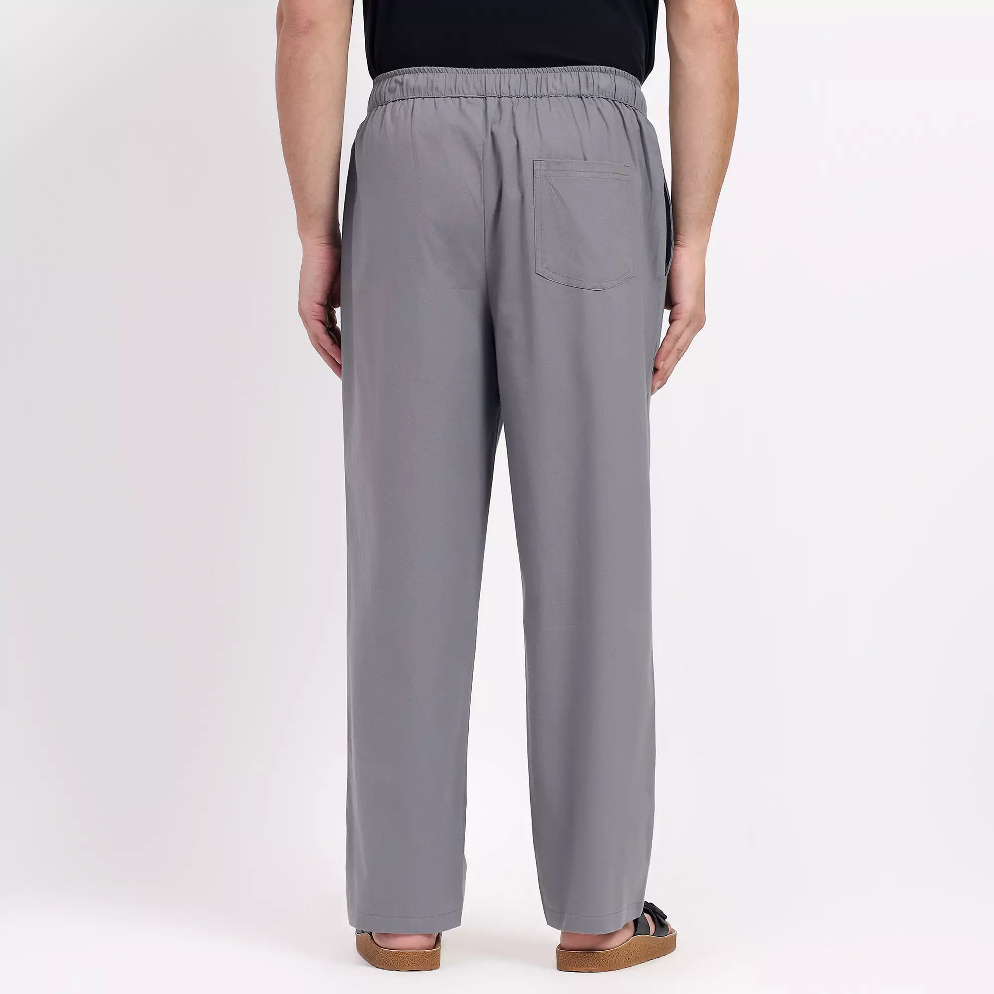 Grey Men's Loose Fit Cotton Pant