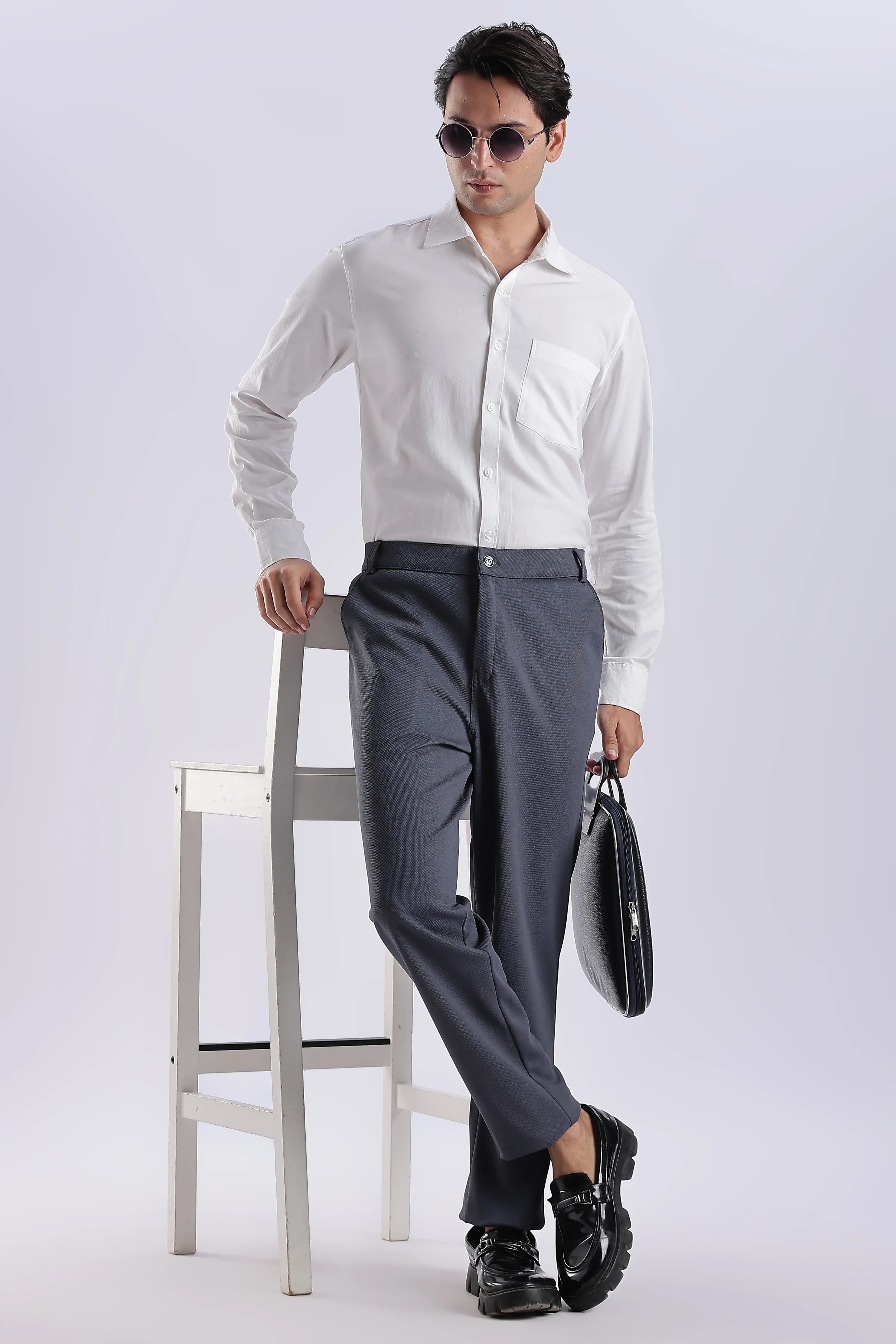 Dark Grey And Cream  Everyday Stretch Pant Combo