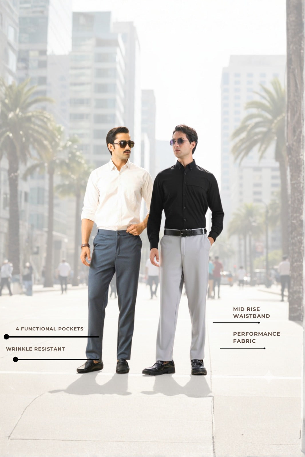 Light Grey And Dark Grey Everyday Stretch Pant Combo