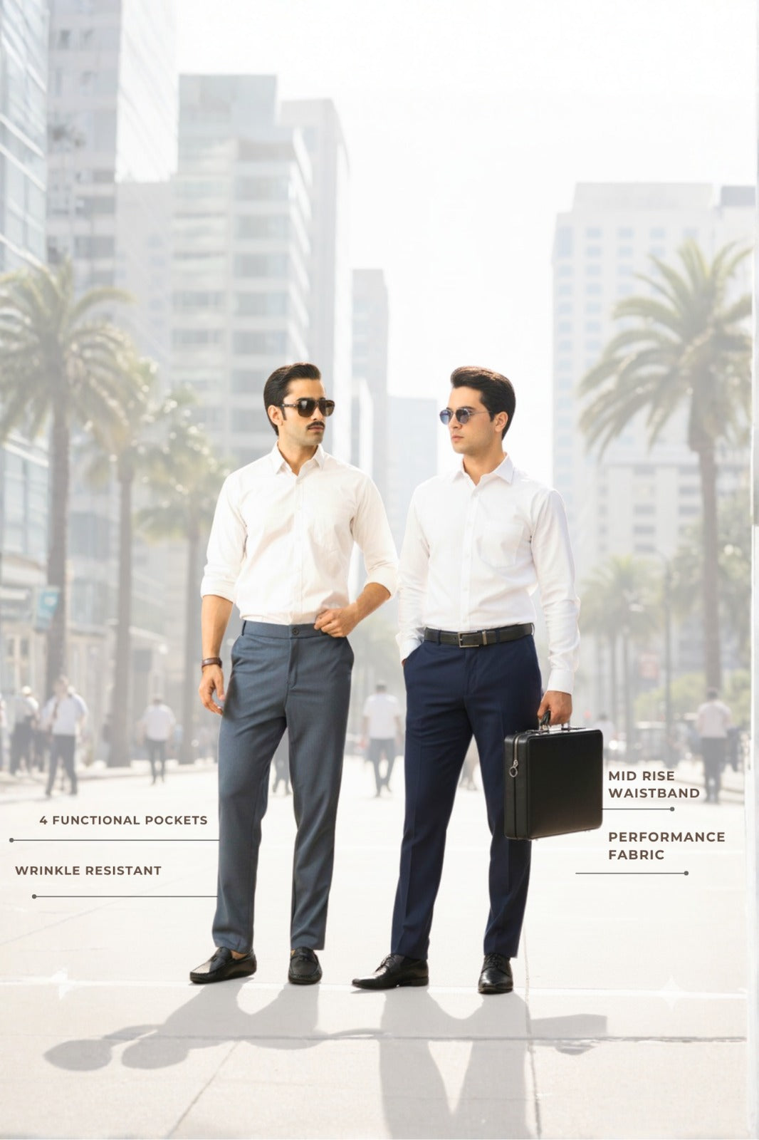 Dark Grey And Navy Blue  Everyday Stretch Pant Combo