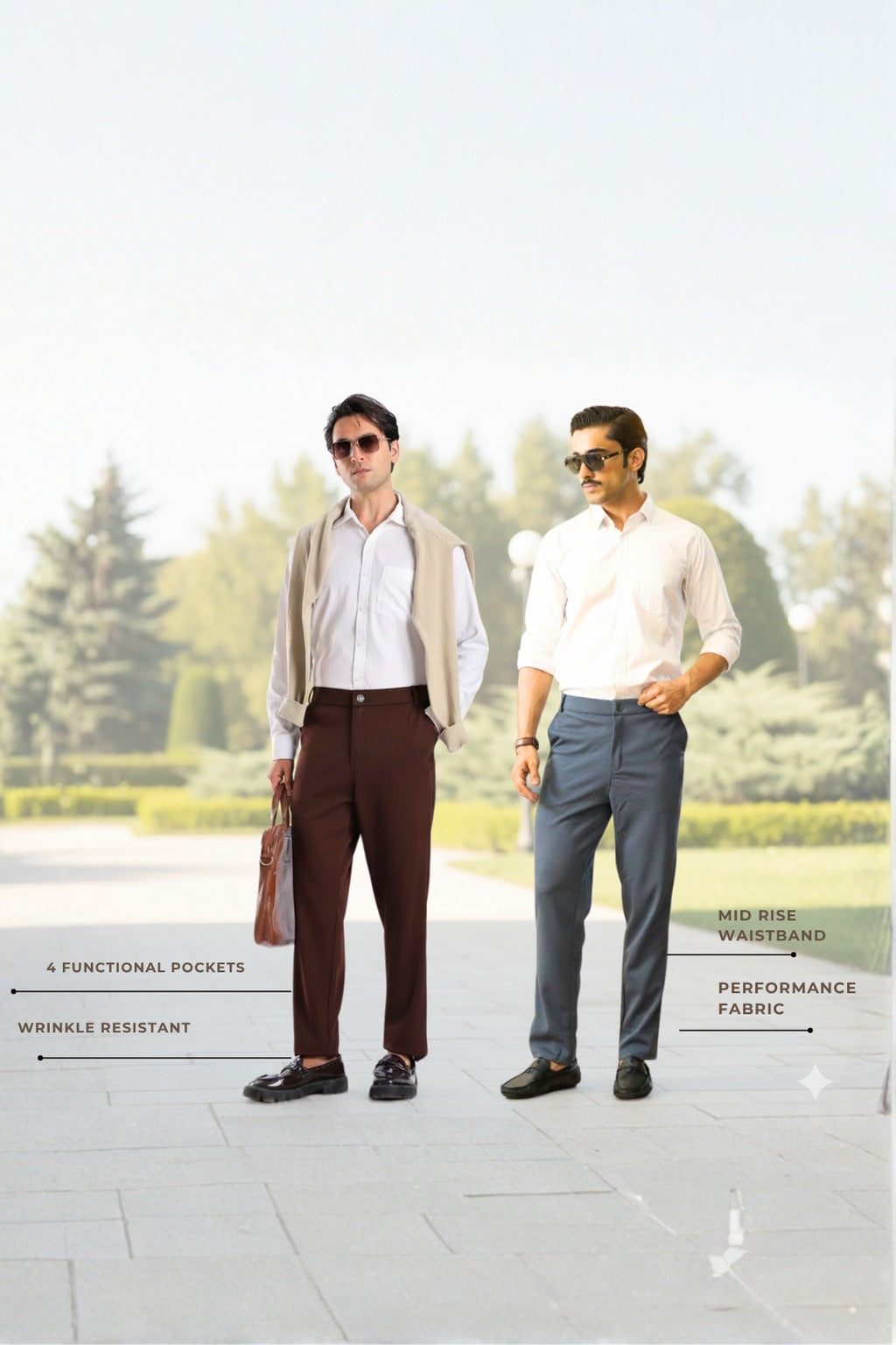 Dark Grey And Dark Coffee Everyday Stretch Pant Combo