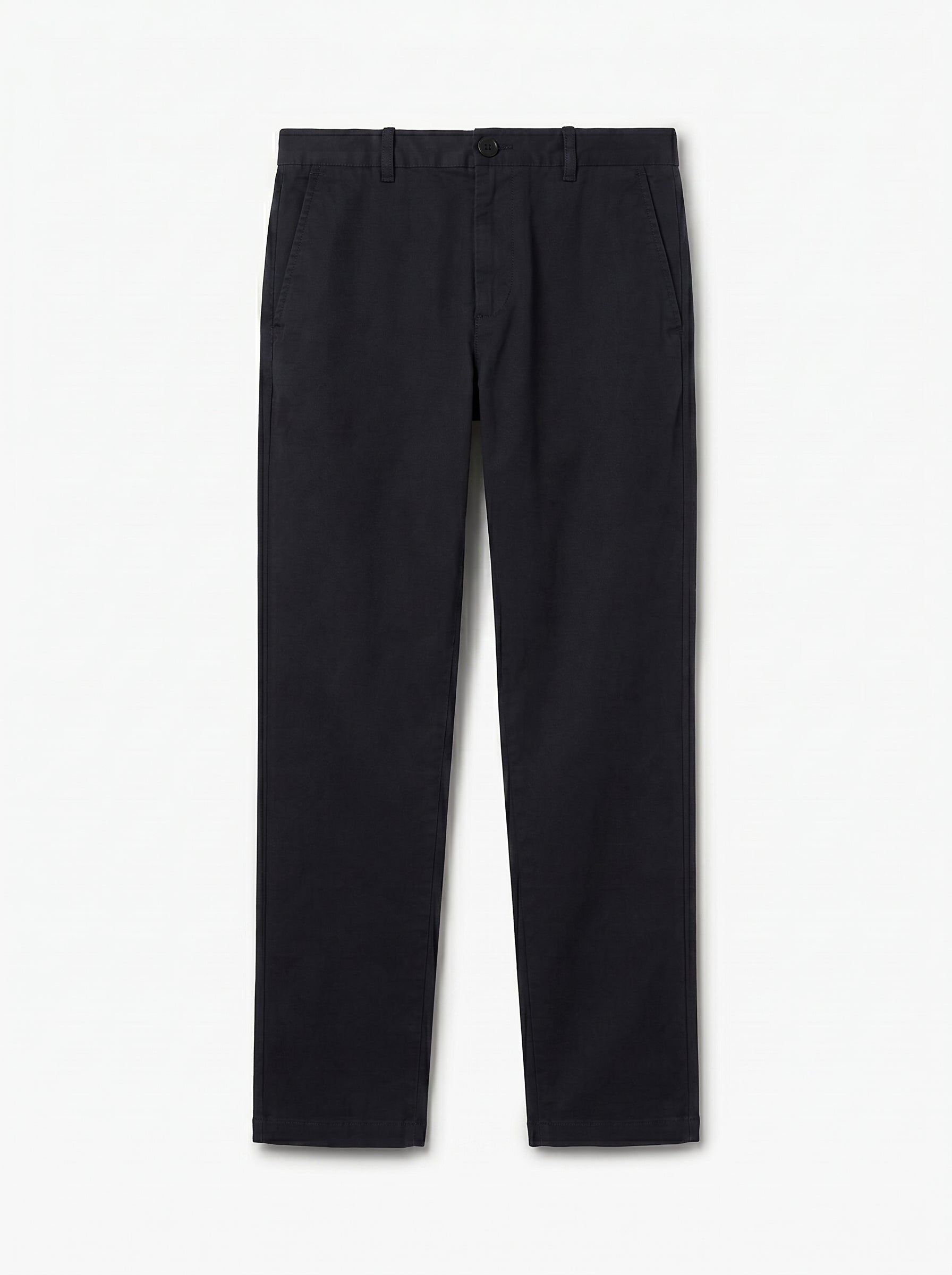Navy Blue Regular Fit Mid Rise Cotton Chinos Pant