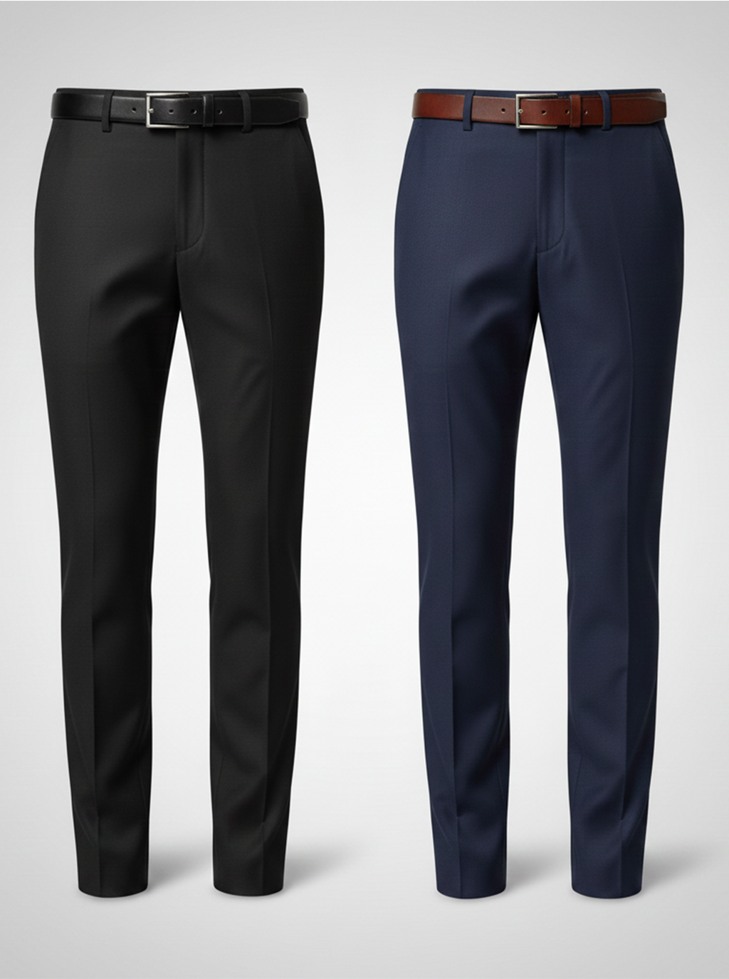 Black And Navy Blue Everyday Stretch Pant Combo