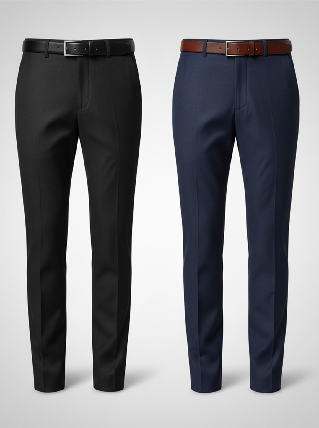 Black And Navy Blue Everyday Stretch Pant Combo