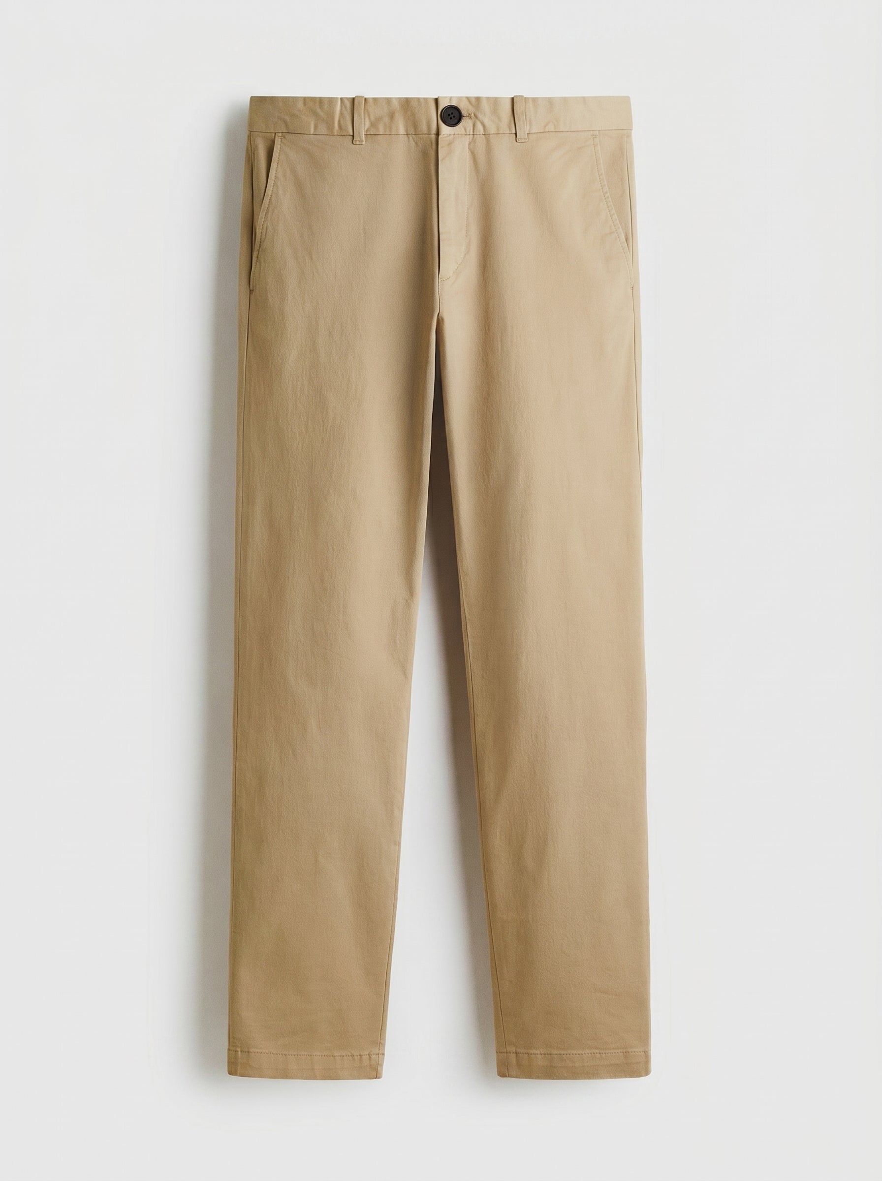 Beige Regular Fit Mid Rise Cotton Chinos