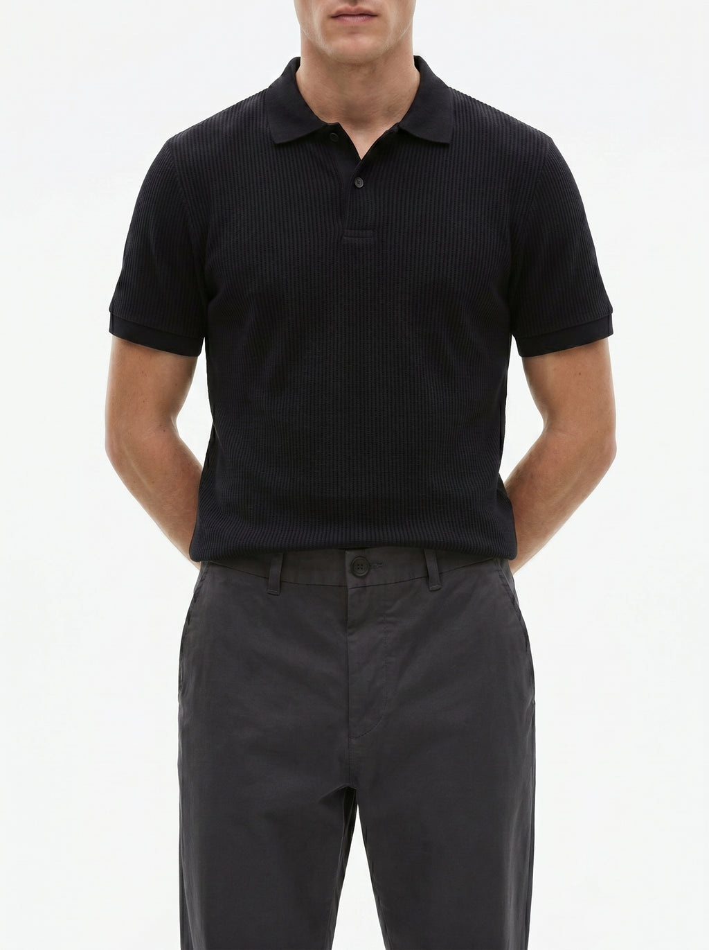 Dark Grey Regular Fit Mid Rise Cotton Chinos Pant