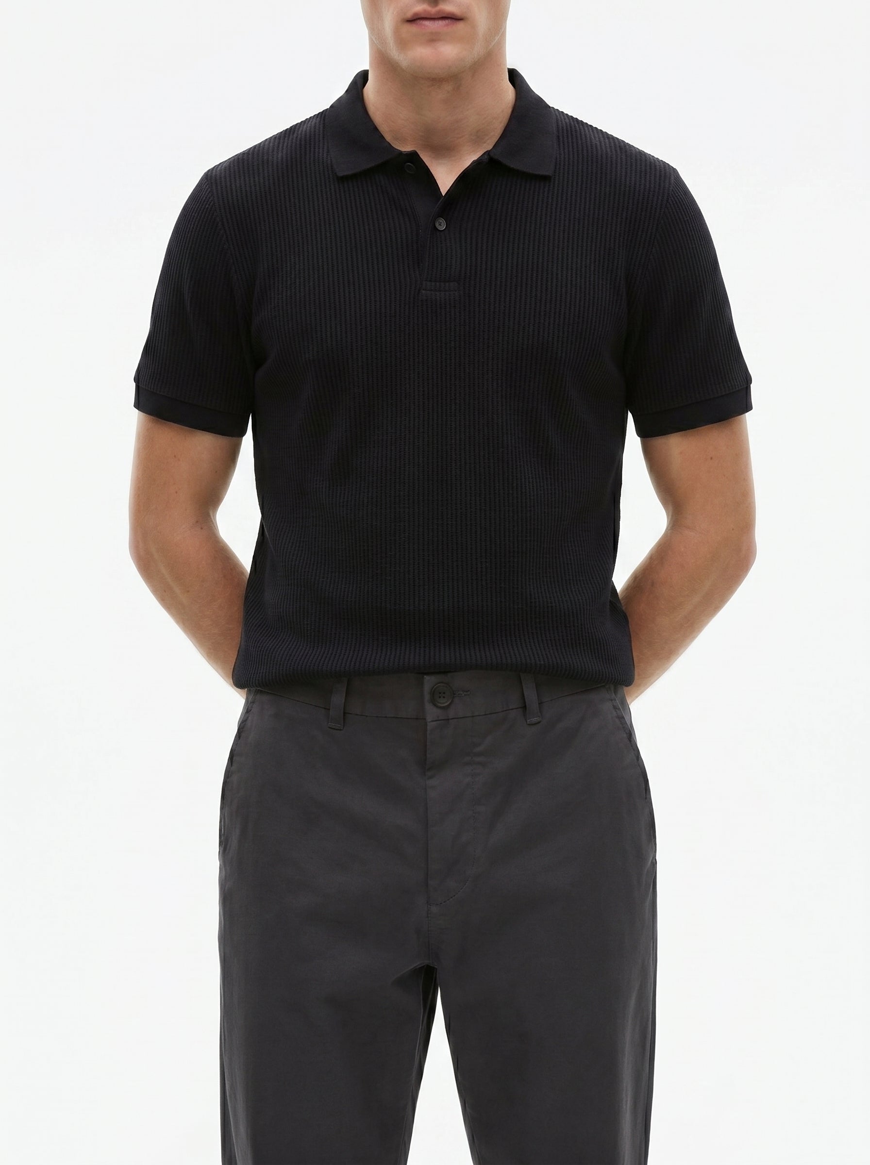 Dark Grey Regular Fit Mid Rise Cotton Chinos Pant