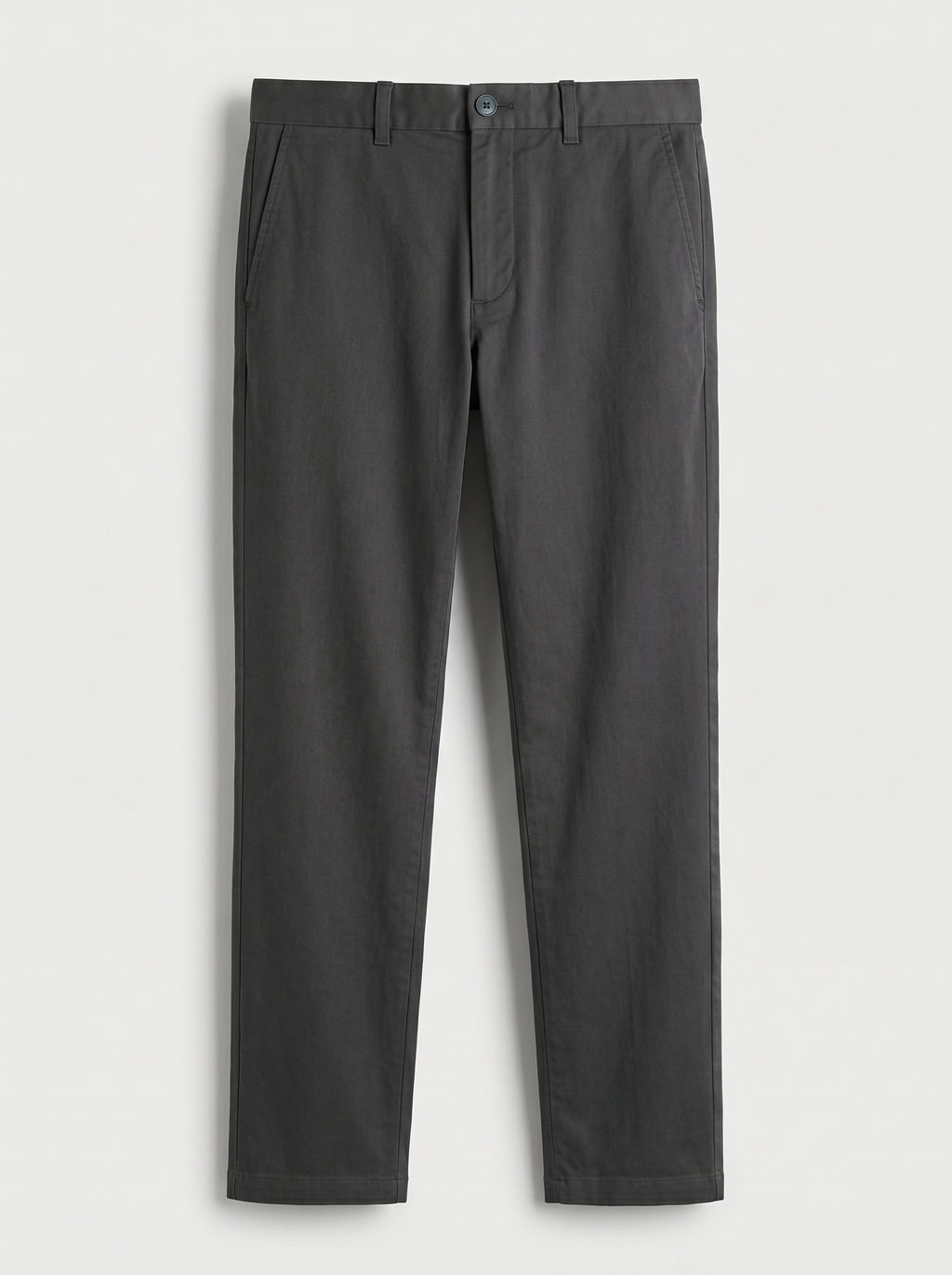 Dark Grey Regular Fit Mid Rise Cotton Chinos Pant