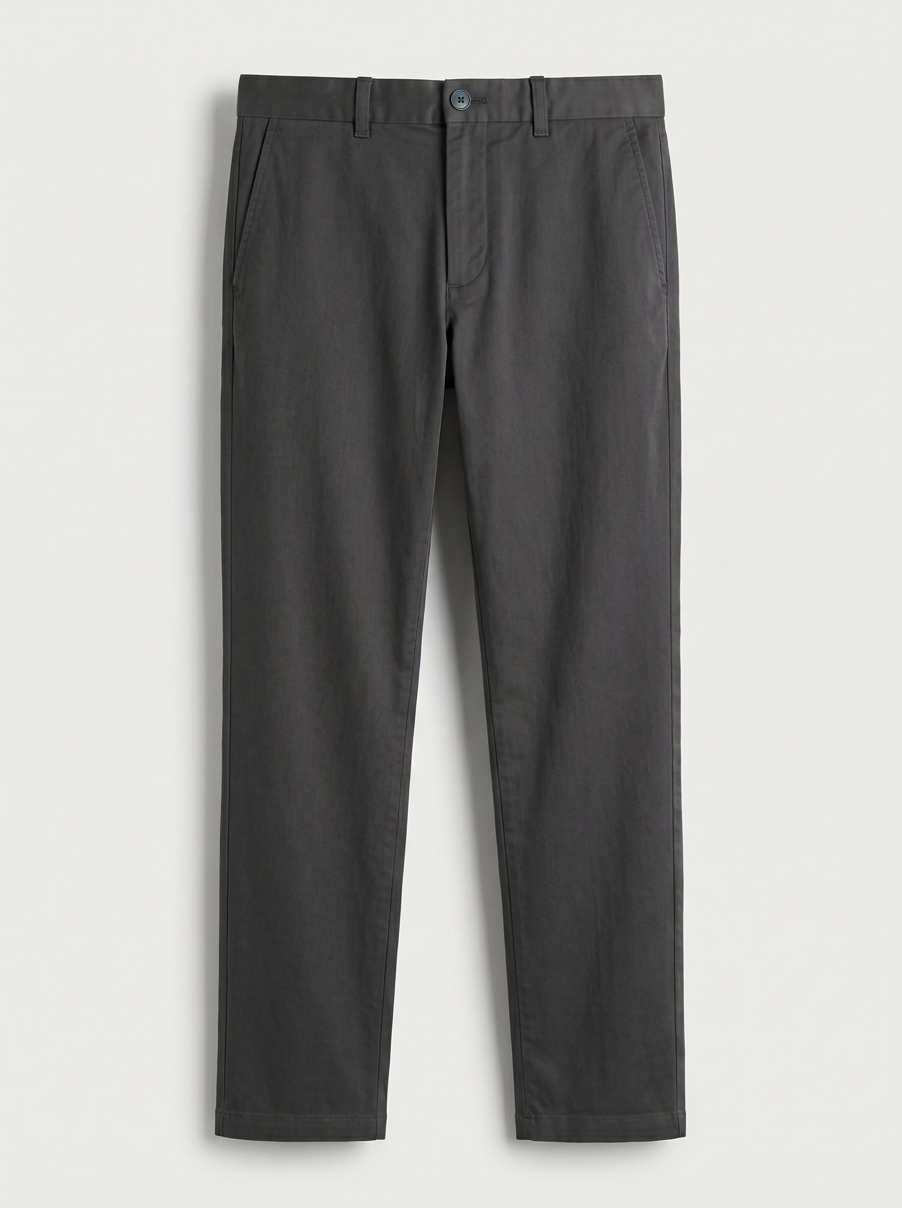 Dark Grey Regular Fit Mid Rise Cotton Chinos Pant