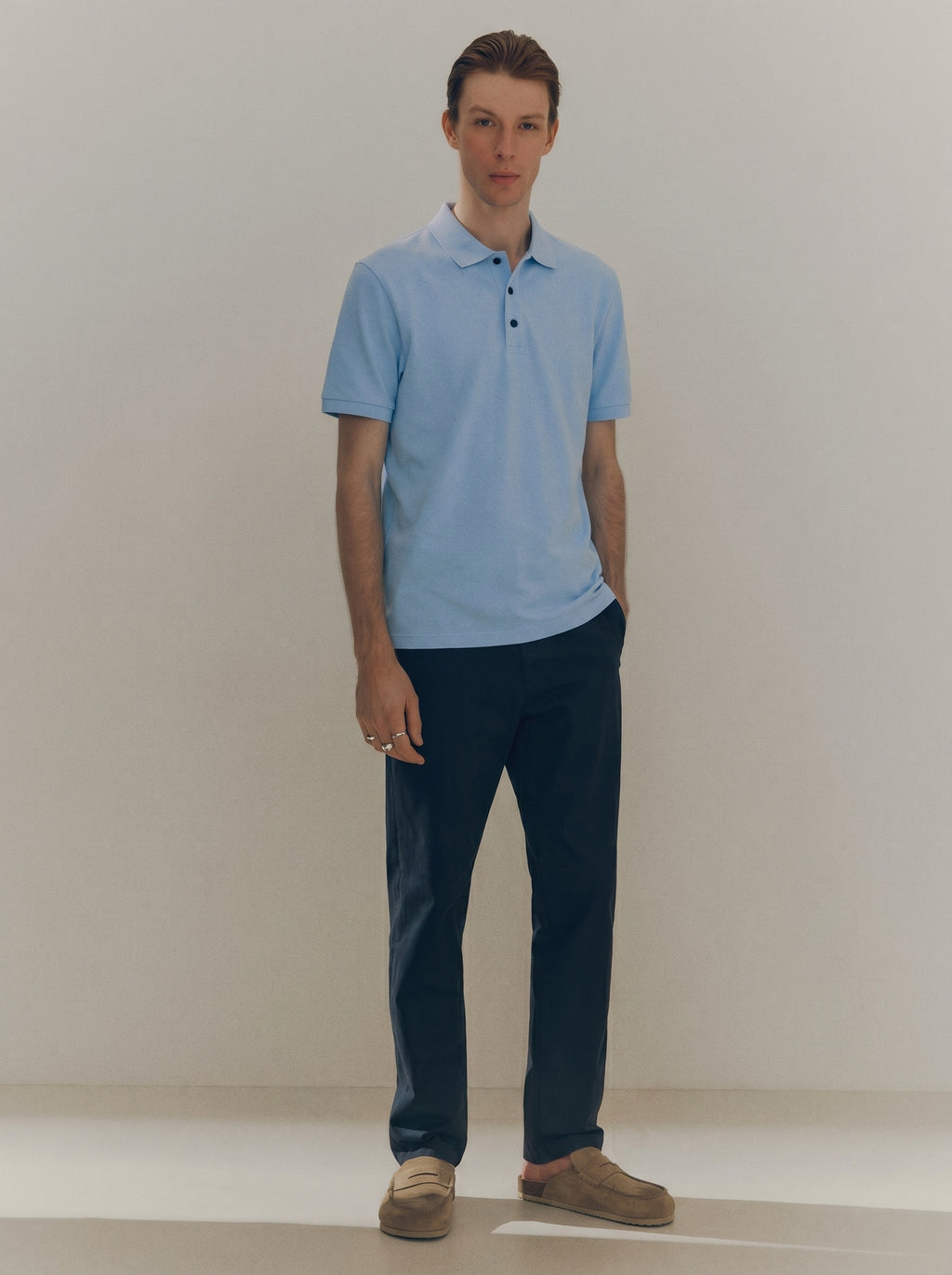 Pack of 2 Premium Cotton Chinos – Regular Fit Mid Rise | Navy Blue & Light Grey Combo