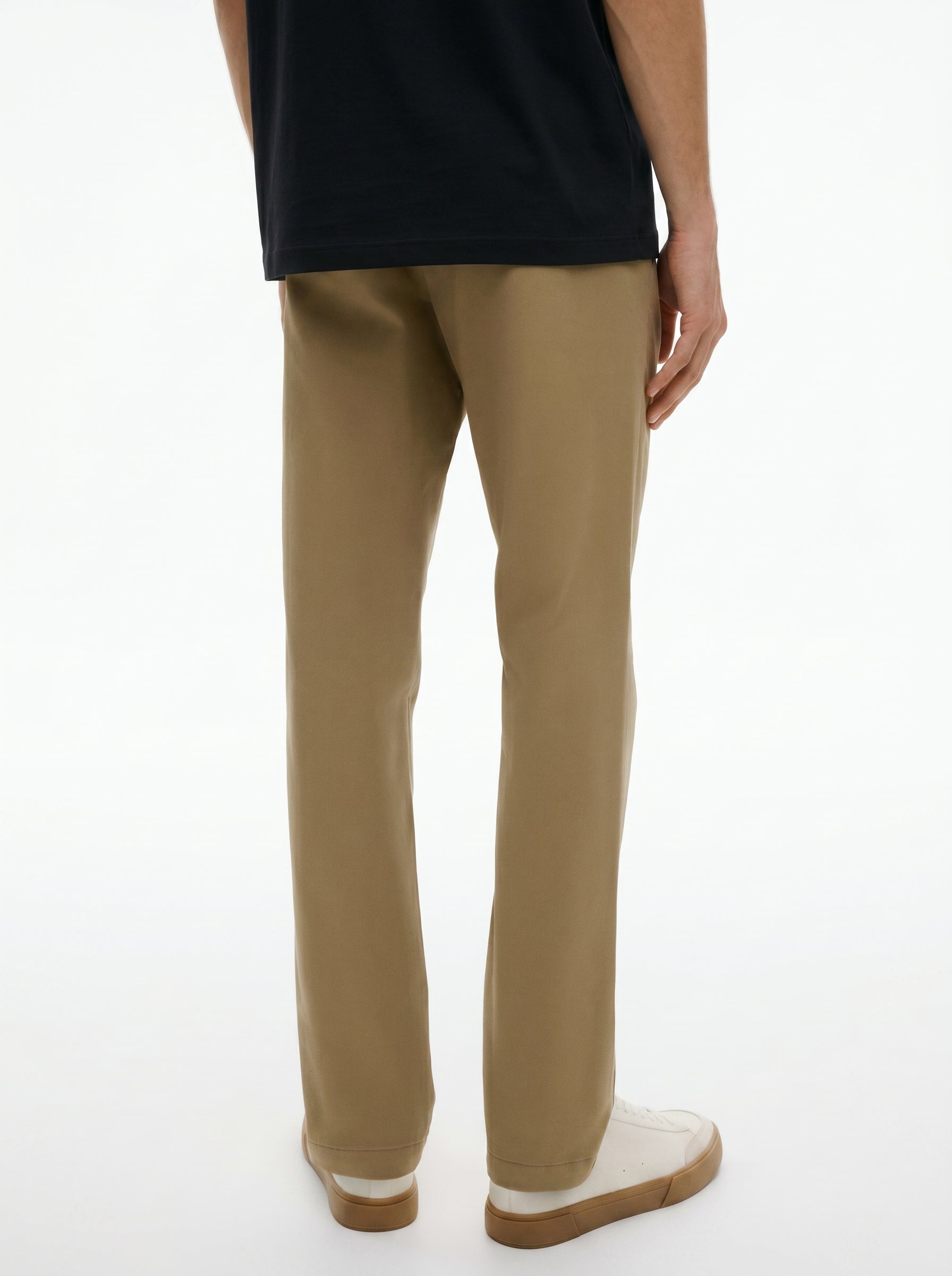 Beige Regular Fit Mid Rise Cotton Chinos