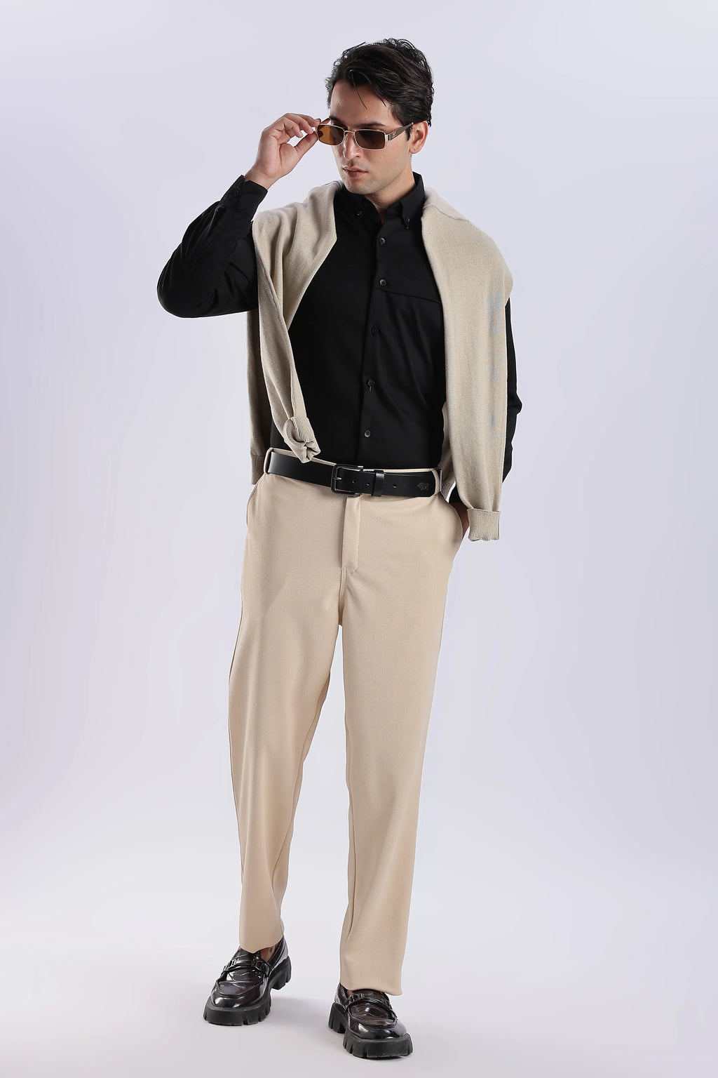 Dark Grey And Cream  Everyday Stretch Pant Combo