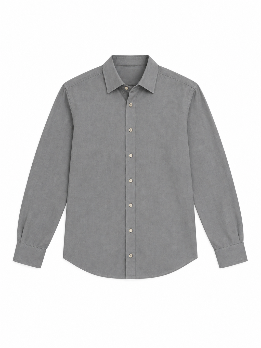 Classic Grey Airy  Linen Full-Sleeve Shirt