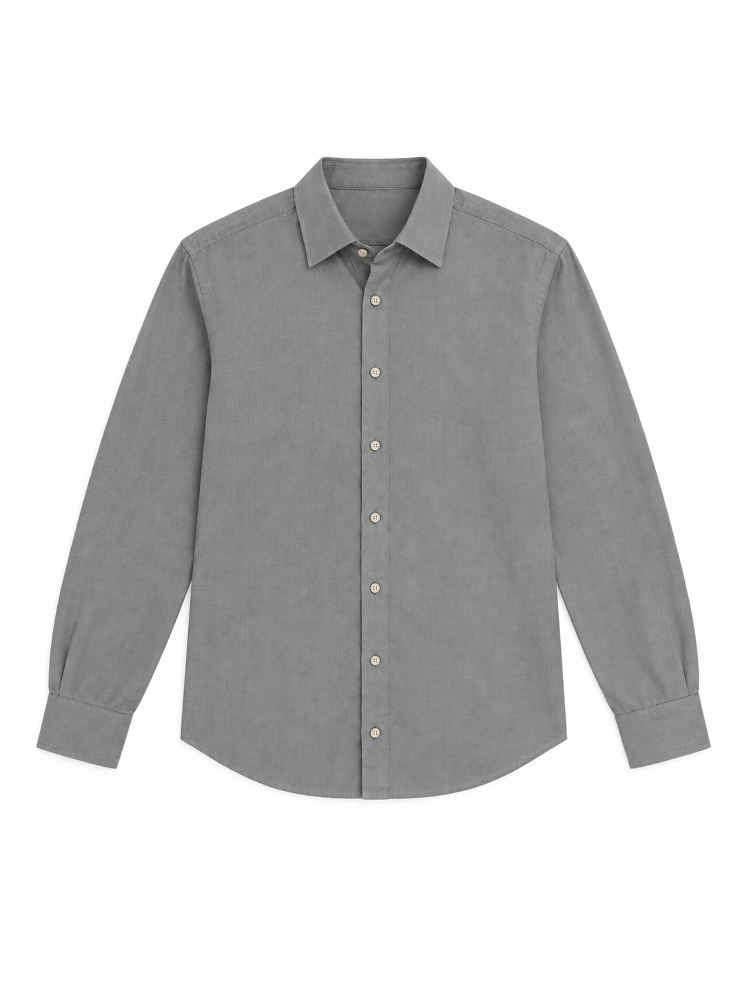 Classic Grey Airy  Linen Full-Sleeve Shirt