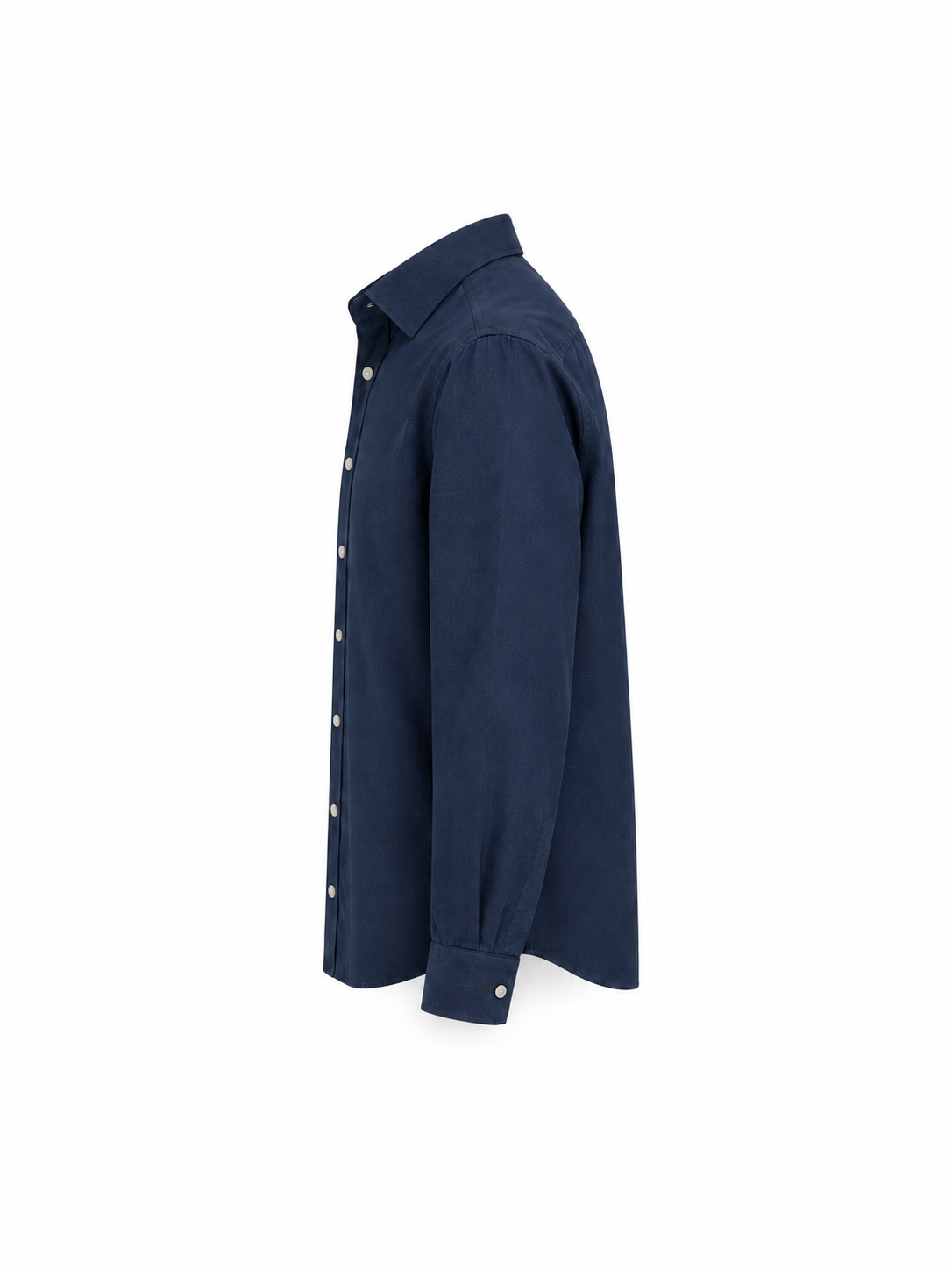 Navy Blue Airy Linen Full-Sleeve Shirt