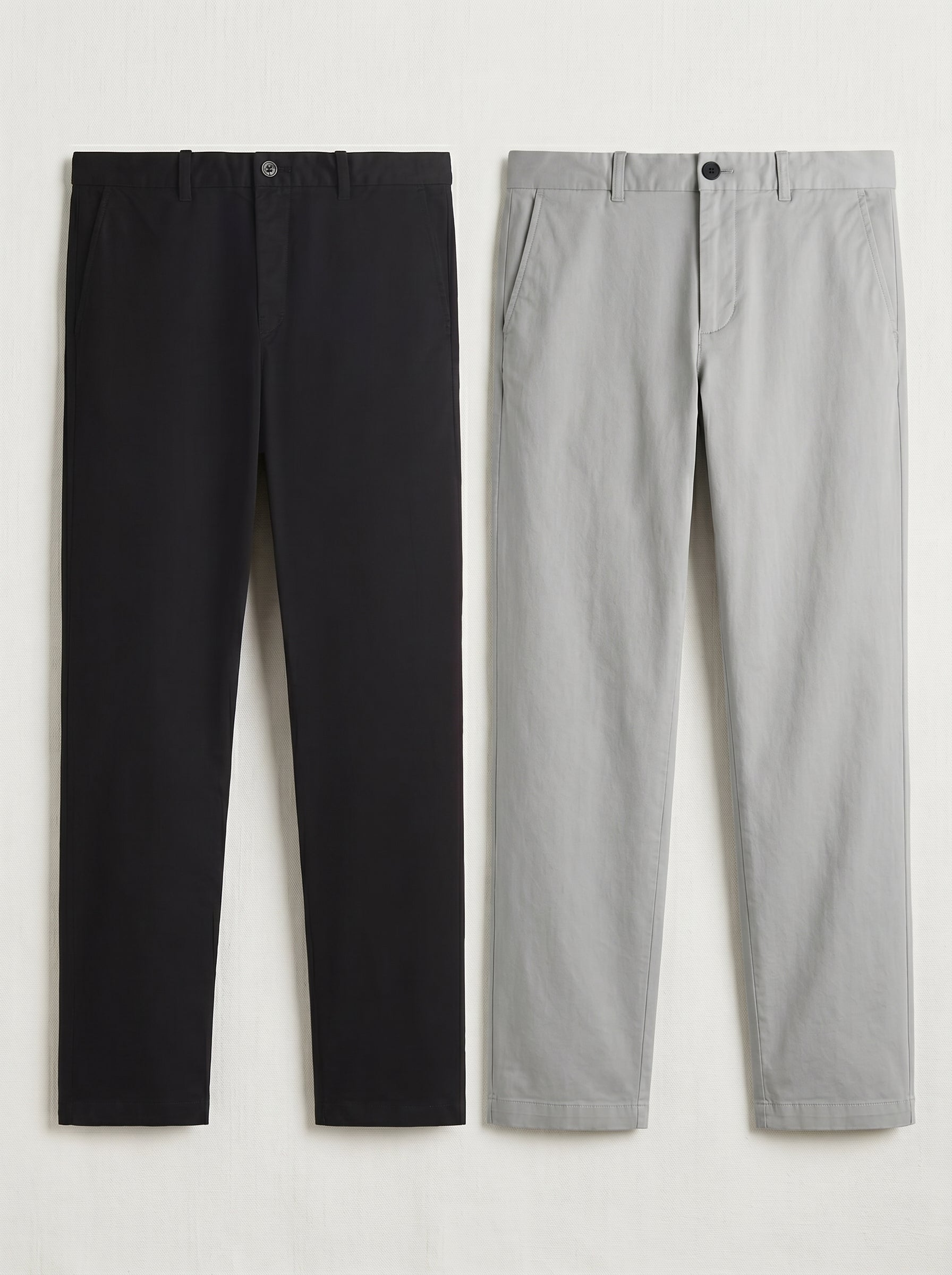 Pack of 2 Premium Cotton Chinos – Regular Fit Mid Rise | Black & Light Grey Combo
