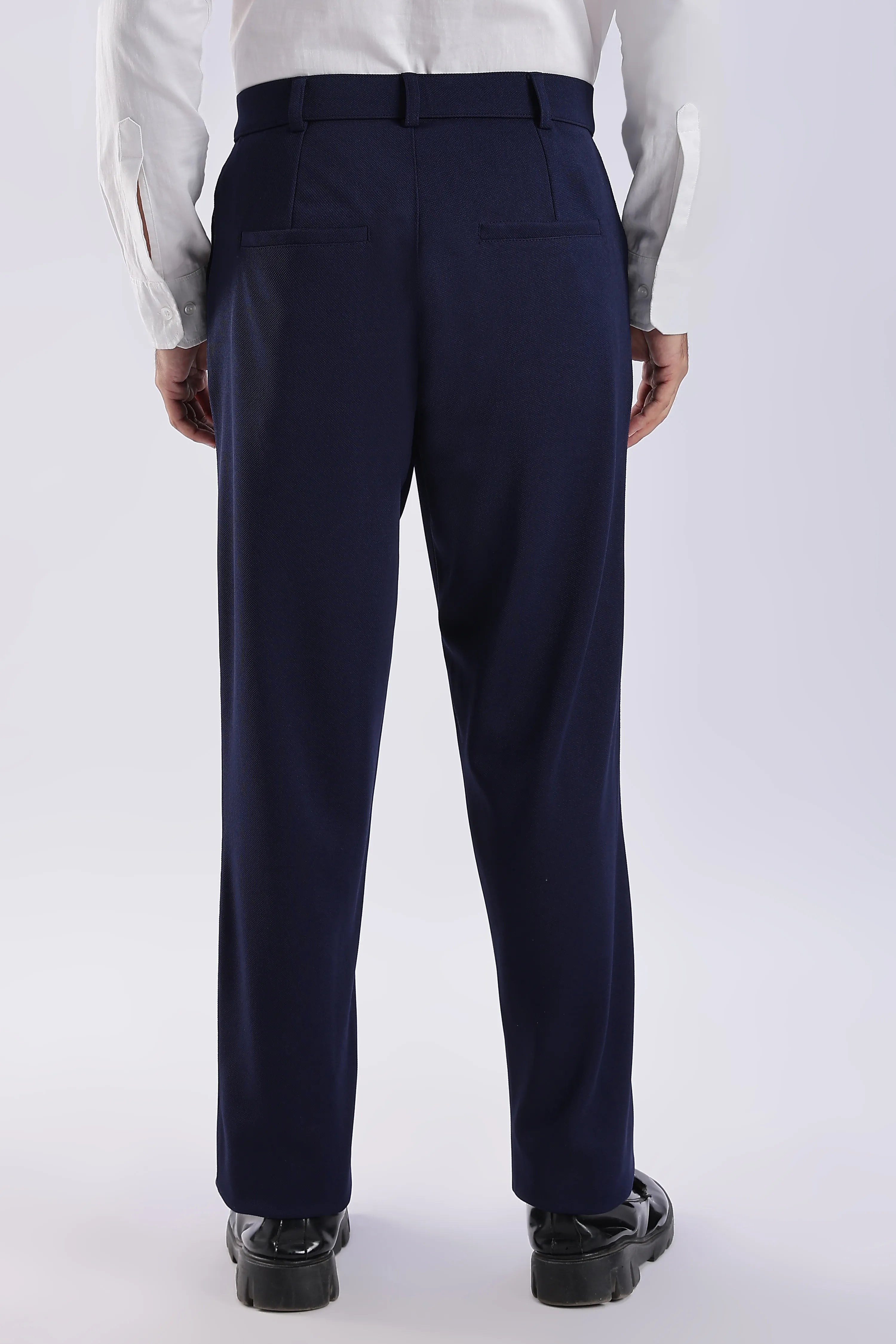Navy Blue And Cream Everyday Stretch Pant Combo