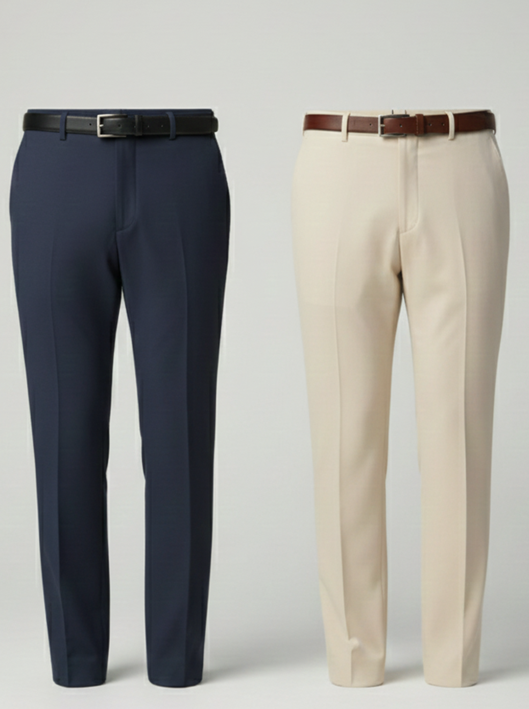 Navy Blue And Cream Everyday Stretch Pant Combo
