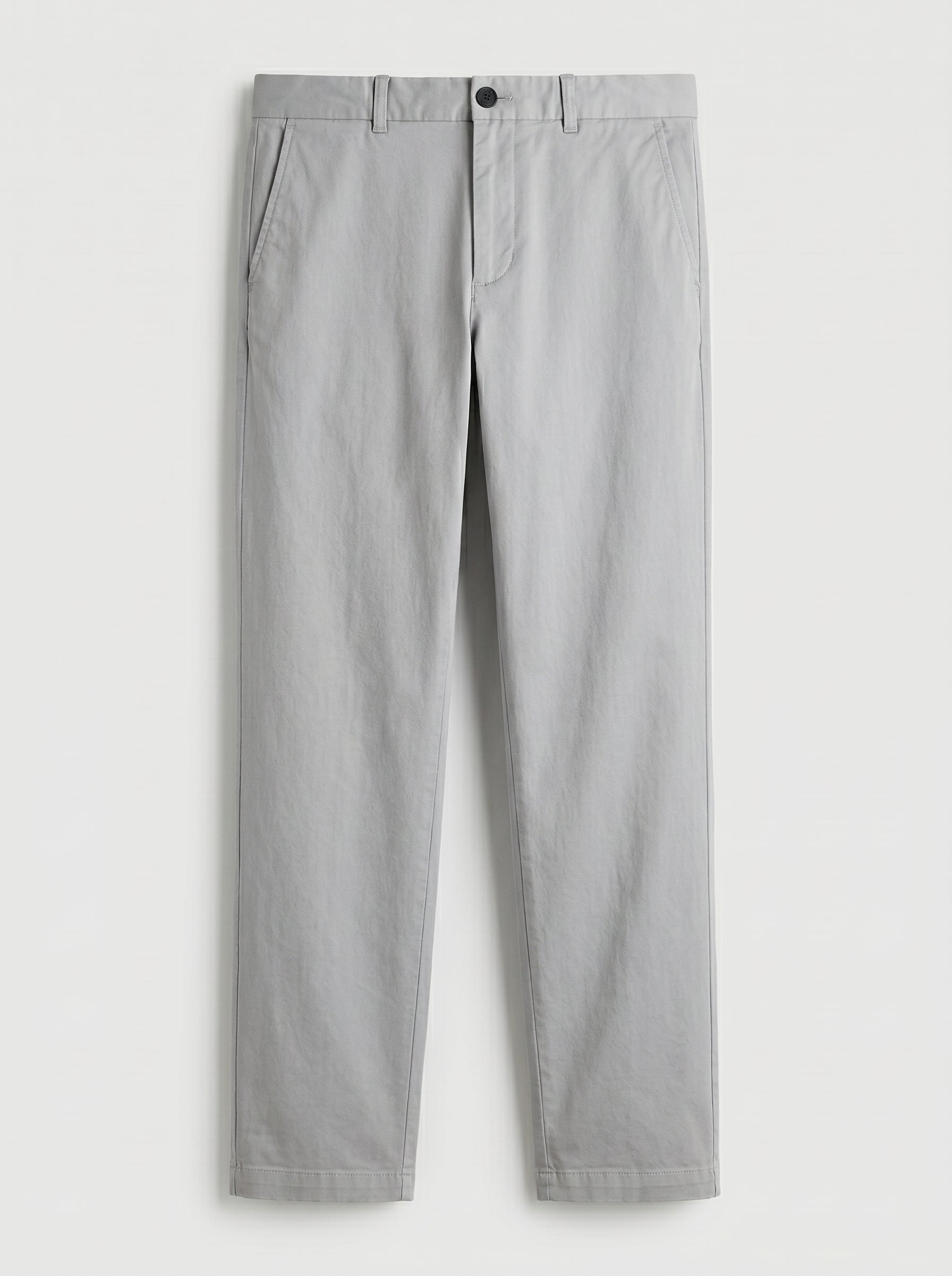 Light Grey Regular Fit Mid Rise Cotton Chinos Pant
